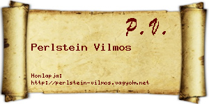 Perlstein Vilmos névjegykártya